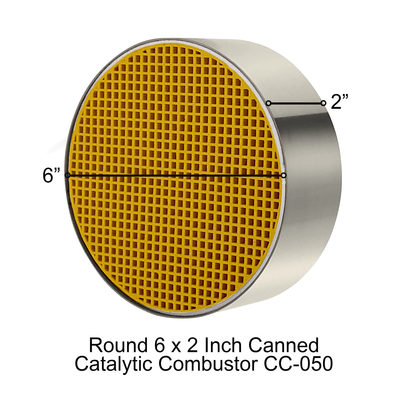 CC-050 Round Canned Catalytic Combustor - 6 x 2 Inch