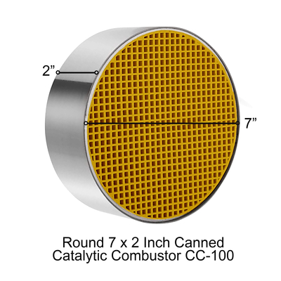 CC-100 Round Canned 7" x 2" Catalytic Combustor