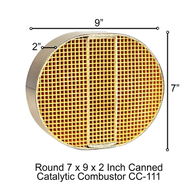 7 x 9 x 2 Round Canned Catalytic Combustor, CC-111