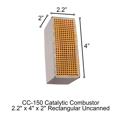 CC-150 Rectangular Uncanned Catalytic Combustor, 2.2" x 4 x 2"