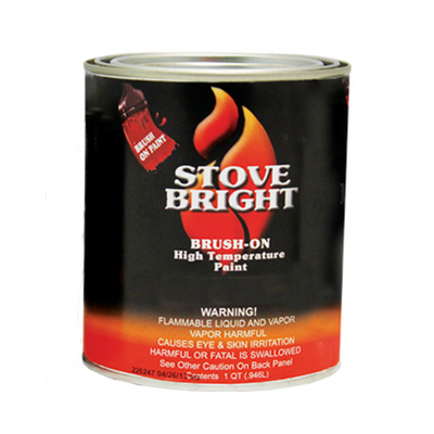 Stove Bright Satin Black Brush On High Temperature Paint | Quart