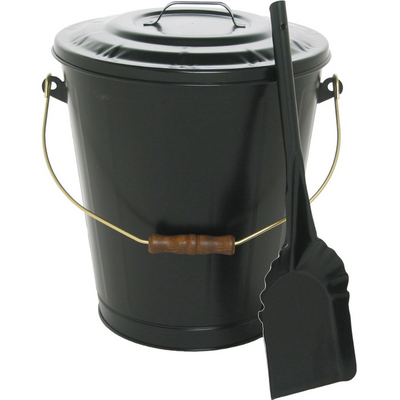 Round Ash Bucket With Cover And Shovel