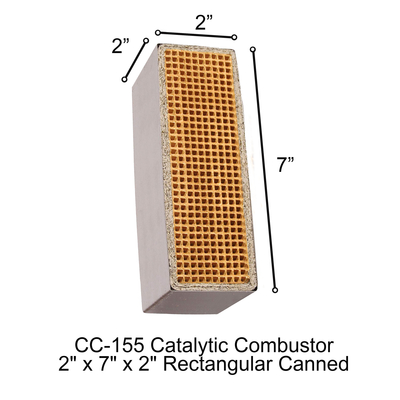 CC-155 Rectangular Canned Catalytic Combustor, 2 x 7 x 2 Inch