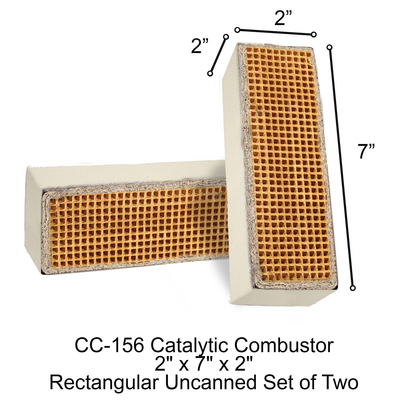 CC-156 Rectangular Uncanned Catalytic Combustor 1.9" x 6.8" x 2" (Set of 2)