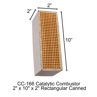 2" x 10" x 2" CC-166 Rectangular Canned Catalytic Combustor,
