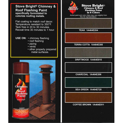 Stove Bright Chimney And Roof Flashing Paint Color Chart