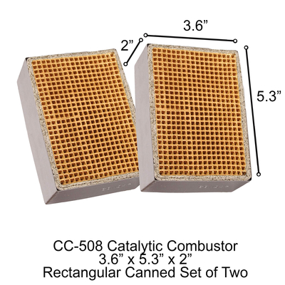 CC-508 Rectangular Canned Catalytic Combustor, 3.6" x 5.5" x 2"