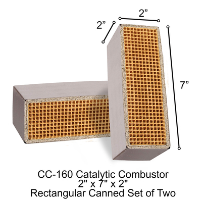 2" x 7" x 2" Rectangular Canned Catalytic Combustor, Set of 2 CC-160.