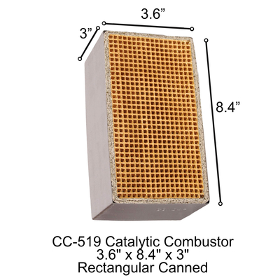 CC-519 Stove Rectangular Canned 3.6" x 8.4" x 3" Catalytic Combustor.