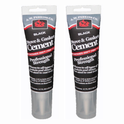2 Pack A.W. Perkins Stove And Gasket Cement 2.7 Oz Tube Black