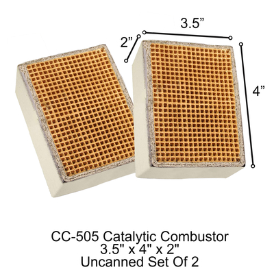 3.5" x 4" x 2" CC-505 (Set of 2) Rectangular Uncanned Catalytic Combustor