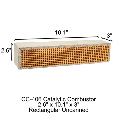 CC-406 Rectangular Uncanned 2.6" x 10.1" x 3"  Catalytic Combustor