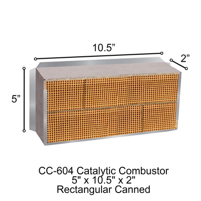 CC-604 Rectangular Canned 5" x 10.5" x 2" Catalytic Combustor.