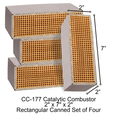 2" x  7" x  2" Rectangular Canned Catalytic Combustor CC-177 (Set of 4)