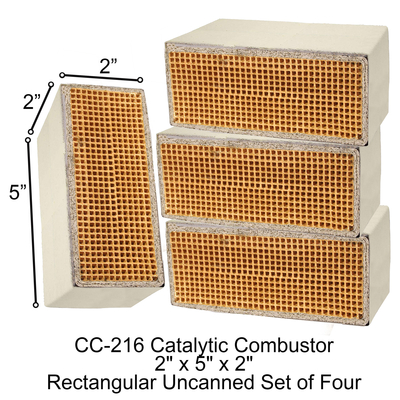 CC-216 Rectangular Uncanned 2" x 5" x 2" Catalytic Combustor (Set of 4)
