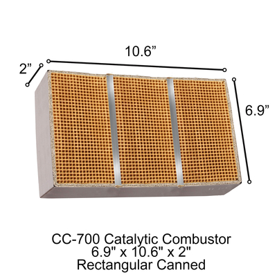 6.9" x 10.6" x 2"  Rectangular Canned Catalytic Combustor CC-700