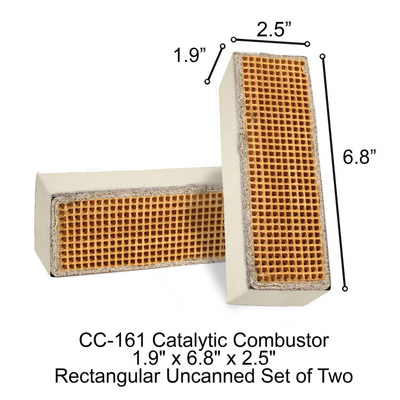 Rectangular Uncanned Catalytic Combustor 1.9" x 6.8" x 2.5", CC-161 Elmira