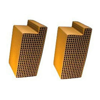 CC-306 Set of Two 2.5" x 5.6" x 3" Rectangular Uncanned Notched Catalytic Combustor
