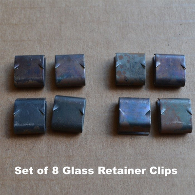 You receive a set of 8 glass retainer clips - enough for two glass panels on one side of your bi-fold doors.