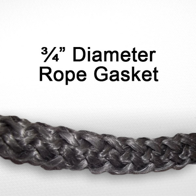 3/4" black graphite impregnated rope gasket for wood stoves.