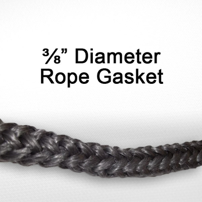 3/8" black graphite impregnated rope gasket for wood stoves.
