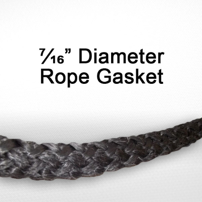 7/16 Inch Black Fiberglass Rope Gasket Sold By The Foot