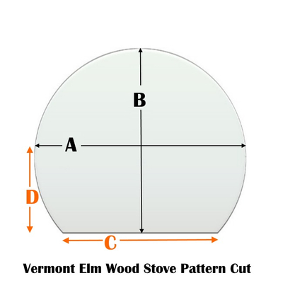 Vermont Elm Wood Stove specialty cut pyroceramic glass