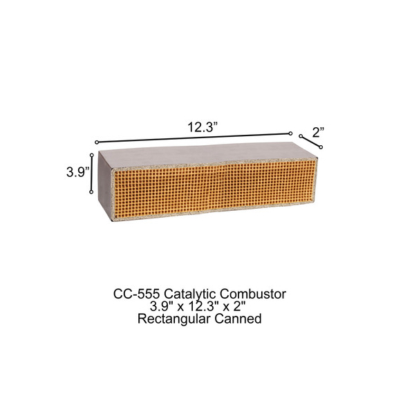 3.9" x 12.3" x 2" CC-555 Rectangular Canned Catalytic Combustor