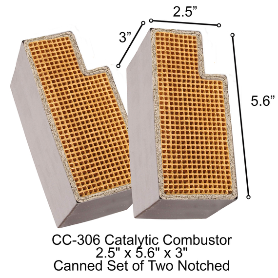 CC-306 Set of Two Rectangular Uncanned 2.5" x 5.6" x 3" Catalytic Combustor