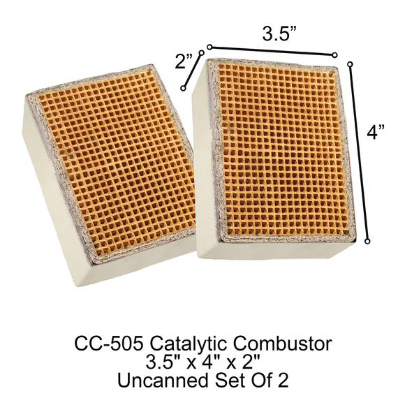 3.5" x 4" x 2" CC-505 (Set of 2) Rectangular Uncanned Catalytic Combustor