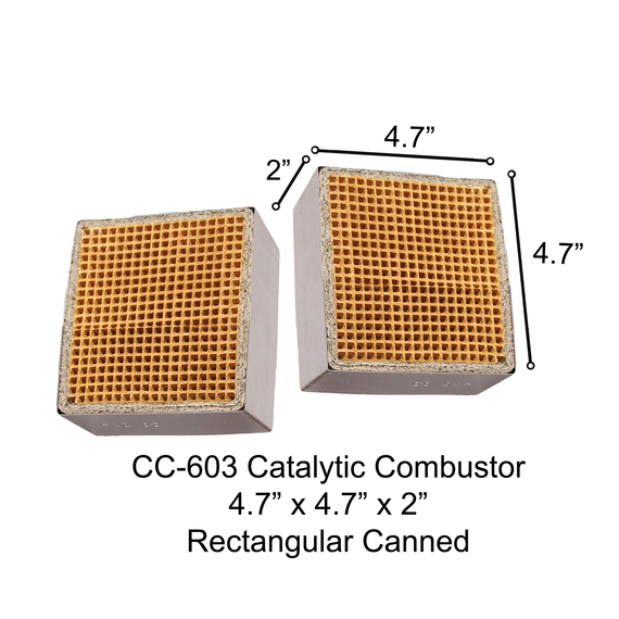 CC-603 Rectangular Canned 4.6" x 4.6" x 2" Catalytic Combustor (Set of 2)