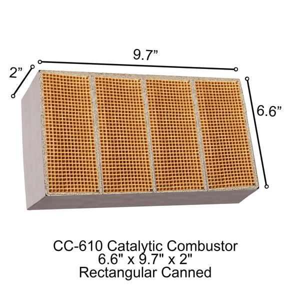 6" x 10.6" x 2" Rectangular Canned Catalytic Combustor CC-601