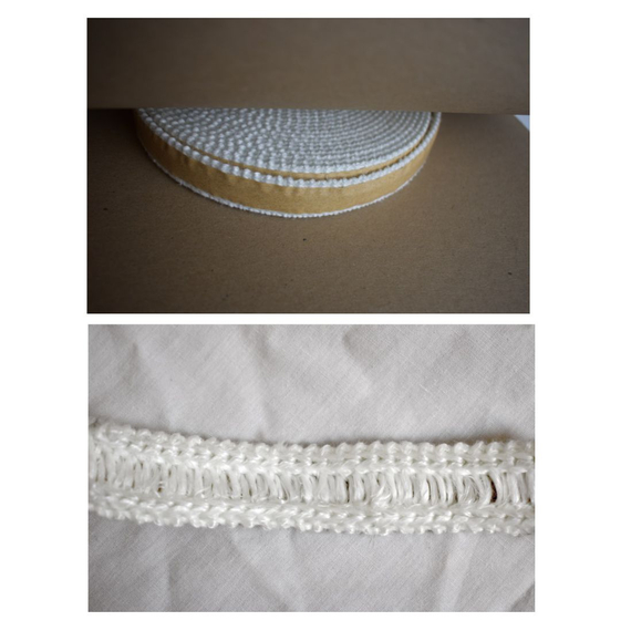 White adhesive window gasket for wood stoves