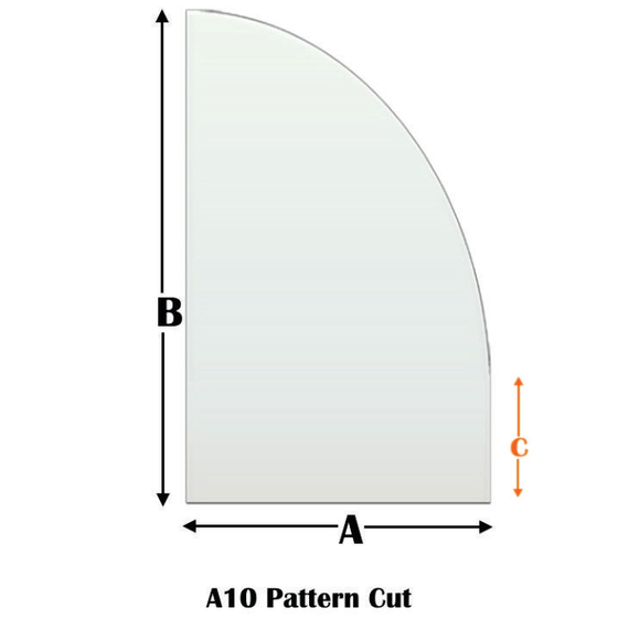A10 Specialty cut pyroceramic glass for wood stoves