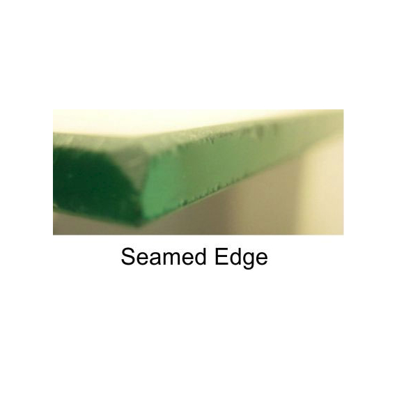 Seamed edges on glass