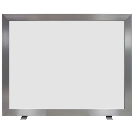 Trieste Brushed Nickel Fireplace Screen With Tempered Clear Glass