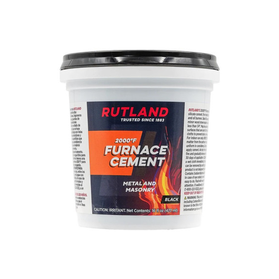 Rutland Furnace Cement Black 16oz for Metal & Masonry