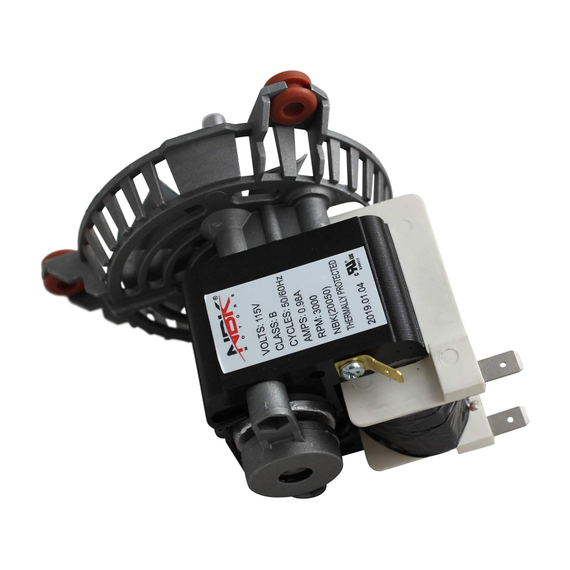 Harman/3-21-08639 Exhaust Blower Motor 20050 Side View Details with Specifications