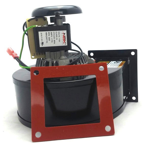 This wood stove motor is equivalent to Whitfield/1001-7400 Variable Speed 3.3" - 20W Blower Motor 20071S.