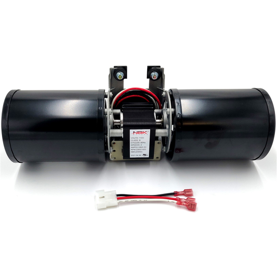 This Pellet Stove Motor is equivalent to Quadrafire/812-3370 Double Fan 2 Speed Blower Motor 20450.