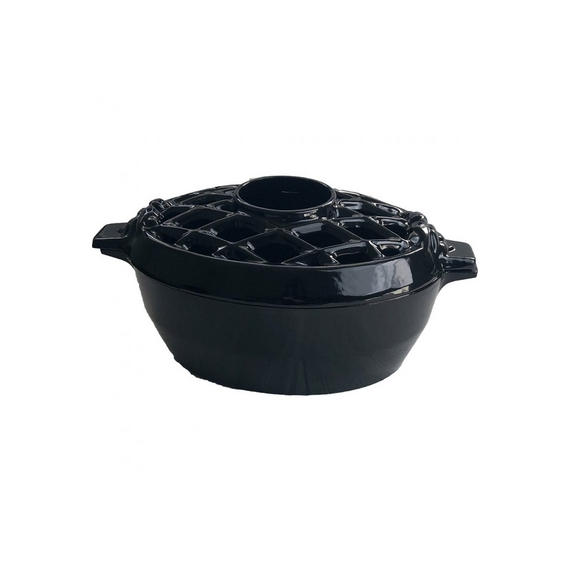 Jet Black Lattice 3QT Large Steamer - 13 × 8 × 6 Inch.