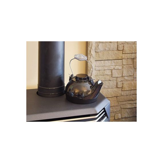 Black Minuteman Cast Iron Humidifying Kettle 2.5 Quarts installed