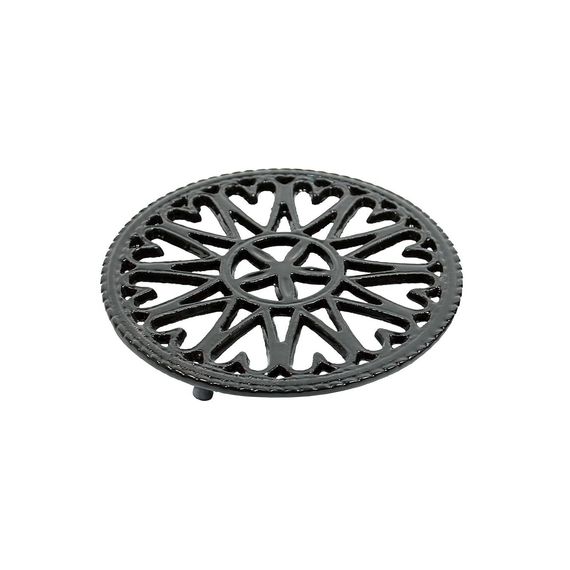 7" Sunburst Trivet With Black Baked Enamel Finish