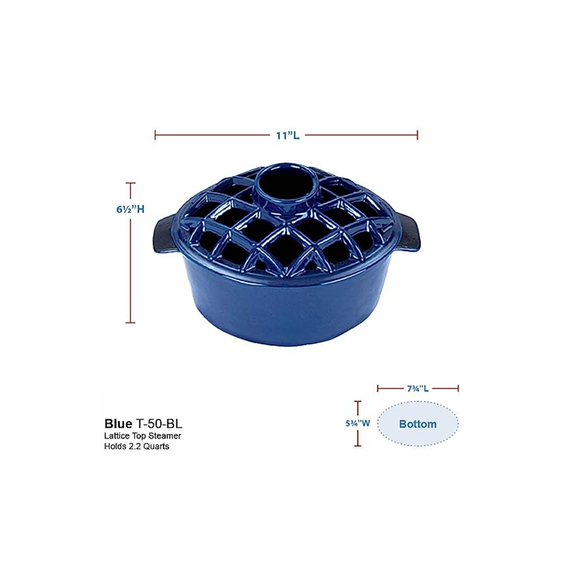 Minuteman Lattice Top Steamer - cast iron with baked enamel T-50BL.