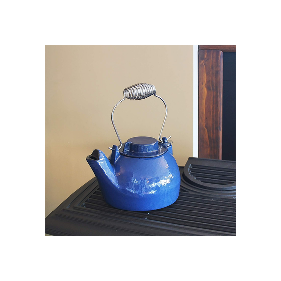 Blue Minuteman Cast Iron Humidifying Kettle 2.5 Quarts installed