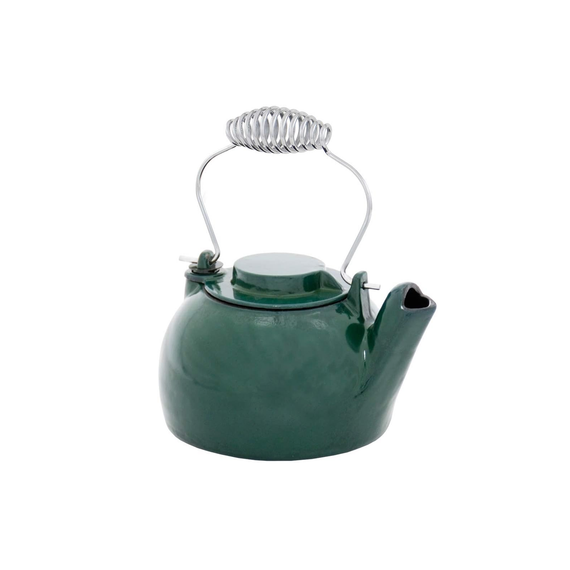 Green Minuteman Cast Iron Humidifying Kettle 2.5 Quarts