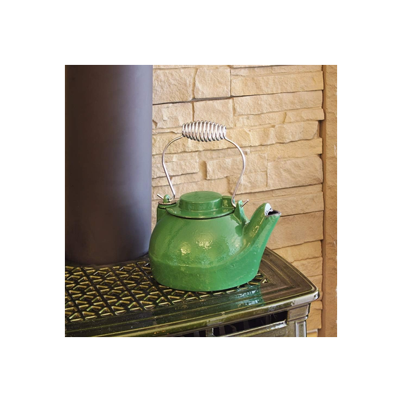 Green Minuteman Cast Iron Humidifying Kettle 2.5 Quarts installed