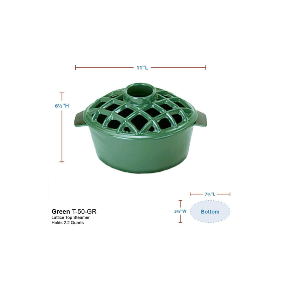 Minuteman Green Lattice Top Steamer - 7.25 x 11 x 6.5 Inch.