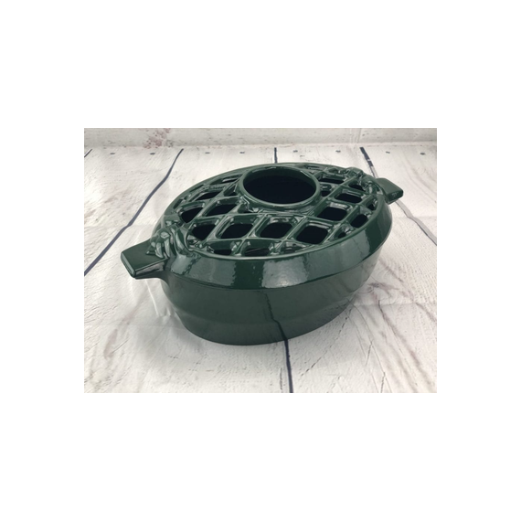 Porcelain coated cast iron Forest Green Lattice 3QT Large Steamer.