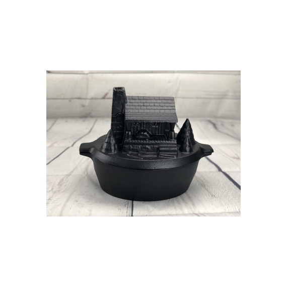 Porcelain coated cast iron Log Cabin Black Matte 3QT Large Steamer.